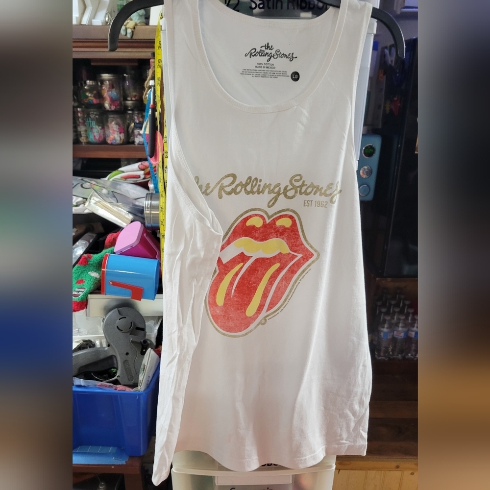 The Rolling Stones White Tank Top Unisex Large New